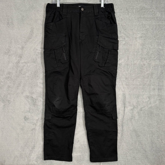 CQR Tactical Cargo Pants Mens 32x32 Black Ripstop Outdoor Work Utility TFP521 - Picture 1 of 16